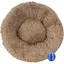 Panier Chien Peluche Coussin Chien Rond Lit pour Chat Coussin Chat Lavable Peluche Animale Compagnie Lit Kaki 60CM CORBEILLE