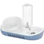 Distributeur 2 en 1 d'Eau et Nourriture, Gamelle Automatique avec Support Élevé pour Chats (Bleu)