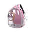 Sac à Dos pour Chat et Chien en Plein Air Transparent Capsule Spatiale Ventilée (Rose Couverture Transparente)