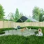 Kimfead Enclos métallique 3x4x2m avec verrou de sécurité et bâche imperméable en PE pour poules lapins et autres argen POULAILLER
