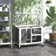 Cage à lapin clapier sur roulettes petit enclos aminaux en bois massif 2 étages toit ouvrant plates-formes 915 x 533 x 73 cm gris