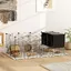 Enclos pour petits animaux cage à lapin modulable 31 panneaux avec niches surélevées en acier 140x70x52cm noir