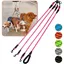 Laisse triple rose anti-nœuds pivotante 360° réfléchissante pour promener LAISSE