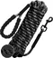 Longe pour Chien 10m, Corde avec Poignée Rembourrée, Convient aux Chiens de Petite à Grande Taille, Noir