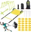 Agility Ladder Kit d'entraînement, Entrainement Foot Ensemble Agile, 24Cones de Sport, 5 haies réglables,1 Sac de Transport