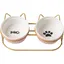 Gamelle haute pour chat gamelle repas en céramique à double paroi (2 x 400 ml) adaptée à la nourriture et à leau (rose doré)