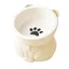 Gamelle pour Chats 12x105cm 400 ml Grand Capacité Base Antidérapante Stable Séparable Facile à Nettoyer matériau céramique Blanc