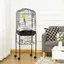 Cage à oiseaux volière pour oiseaux sur roulettes avec toit ouvrant 3 perchoirs étagère inférieure 46 x 36 x 130 cm noir-AOSOM.fr