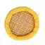 Lit rafraîchissant rond pour animaux de compagnie imprimé dessin animé tapis dété respirant pour chiens et chats grille jaune