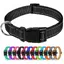 Colliers réfléchissants en nylon pour chien collier classique réglable avec boucle à dégagement rapidenoir(L 25 cm/40-60 cm)