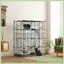 Cocosity Cage Pour Chat DIntérieur Parc Pour Chat En Acier À 4 Niveaux Diy Avec 5 Portes Hamac 1-3 Chats 105 X 70 X 140 Cm Noir