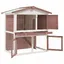 Clapier dextérieur 3 portes - vidaXL - bois de sapin massif - marron et blanc - 78 x 43 x 94 cm - hydrofuge - base antidérapante fp