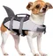 Gilet de Sauvetage pour Chien Requin, Gilet de Flottation avec Poignée et Réfléchissant pour Petit Grand Chien, Gris, S