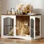HOOBRO Cage pour Chiens Niche Moderne pour Chien Intérieur 3 Portes Cage Chien de Taille Moyenne  Maisonnette pour Animaux