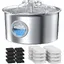 Fontaine à Eau INOX 26L pour Chats et Chiens - Cascade Fleurie avec Fenêtre de Niveau - 8 Filtres + 8 Éponges Inclus