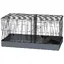 Cage pour petits animaux 2 en 1 avec dessus amovible enclos lapin 2 zones séparées rampe 121 x 61 x 61 cm en acier noir