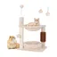 GOPLUS Arbre à Chat en Peluche à 2 Niveaux, Petite Tour d'Activité pour Chat avec Lit, Hamac, Griffoir, Brosse d'Auto-toilettage