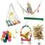 Lot de 17 Accessoires Suspendus pour Cage Perruche Balanoires et Jouets Mcher YYV