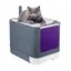 JEOBEST Bac à Litière pour Chat en PP avec Pelle à Litière Grande Maison pour Chat Type Tiroir Blanc