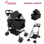 Poussette multifonctionnelle pour animaux de compagnie - Pliable - Spacieuse - Coussin souple - Design respirant - Noir -
