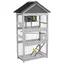 Cage à oiseaux en bois cage perroquet aire de jeux toit asphalte imperméable 92 x 52 x 171 cm gris