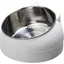 AIMOONSA Gamelle chat inox 200 ml inclinée 15° blanche antidérapante pour nourriture et eau