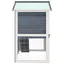 Clapier dextérieur en bois - WIENS - 3 portes - Gris - 94x60x98 cm - Bois de sapin massif - Treillis métallique