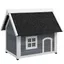 Niche pour Chat Extérieur avec 3 Portes Fenêtre et Toit Ouvrant - TCQPZ - en Bois Toit en Asphalte Gris 77 × 575 × 68 cm