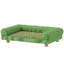 Canapé pour chien chat lit pour chien surélevé assise de tapis frais accoudoirs en velours doux 63 x 41 x 17 cm vert