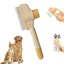 Brosse pour chats peigne anti-puces peigne pour chiens et chats brosse de toilettage pour chats et chiens（Jaune）