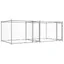 Cage pour chien avec portes 4 x 2 x 1,5 m acier galvanisé gris 02_0041624