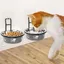 Gamelles surélevées pour chat - MHY® - Mural - Acier inoxydable - Support inclus - 2 pièces - Antidérapant