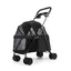 Poussette Buggy Pliable Animaux 4 Roues Charge 10KG Chariot pour Chat /Chien avec Porte-gobelet et Panier de Rangement Noir