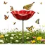 Abreuvoir Mangeoire Oiseaux ExterieurBain Oiseaux ExterieurMangeoire Oiseaux Décoration pour JardinBains Hauteur 15CM