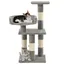 @FRENCH Arbre à chatMeuble relax à chat - TOP VENTES - avec griffoirs en sisal 65cm Gris 7031250