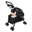 Poussette pour Chien Pliable, Animaux Chariot à 4 Roues, Filet visible, avec porte-gobelet, roue arrière à double frein,Noir