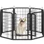 Yaheetech Parc pour Chien en 8 Panneaux Enclos pour Chien en Métal Parc pour Animaux de Compagnie Noir