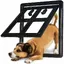 Porte pour chien chat noir taille 28 porte animal compagnie avec chatière pour volets et escalier