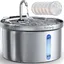 Fontaine chat inox 35 L ultra-silencieuse filtration 3 étapes 6 filtres inclus adaptateur USB distributeur silencieux