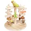Support de Jeu pour Perroquet - Aire de Jeux pour Oiseaux en Bois avec Perchoirs Rotatifs Jouet à Mâcher Jeu dexercice