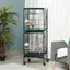 Grande Cage à Oiseaux sur pied double avec mangeoires perchoirs plateau amovible roulettes - Dim. 515L x 50l x 140H cm