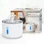 2.4L Fontaine à Eau pour Chat, Distributeur Eau pour Animaux de Compagnie Arrêt Auto Sans Eau, Filtre Remplaçable, Eclairage