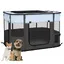 Parc enclos pliable pour chien chat petits animaux en tissu Oxford avec rangement 94 x 74 x 60 cm gris et noir