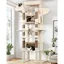 Arbre à chat - HOLISANE - 213 cm - Beige - 2 niches 50x30x30 cm - 8 poteaux sisal