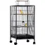 TOYS SELLING-Grande Cage Oiseaux avec Support à Roulette Voliere Cage Perroquet -45.5*45.5*100.5cm