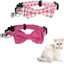 Lot de 2 colliers pour chat avec jolie clochette à nœud papillon amovible collier réglable pour chat et chaton (rose)
