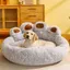 Lit pour chien et chatcanapé en forme de patte dours mignonconfortable et confortablelits de couchage pour L 70cmLight Grey