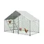 Enclos poulailler 4.5m² parc grillagé 3x15x2 m en métal avec grille descalade intégréeserrure de sécurité et tissu PE imperméable