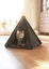 WENKO Tente Tipi pour animaux Chats et petits Chiens - Coussin amovible et lavable à 30°C - 4 Tiges en Bois - Feutre Anthracite