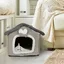 SUPFINE Niche pour Chat et Chien, Maison pour Animaux de compagnie, doublure souple et pliable, coupe-vent 42 X 34 X 38cm